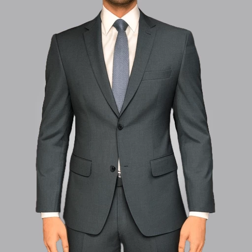 Executive Elegance Men's Formal Office Suit-Green-L