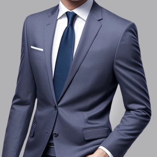 Executive Elegance Men's Formal Office Suit-Blue-L