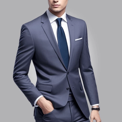 Executive Elegance Men's Formal Office Suit-Blue-XXL