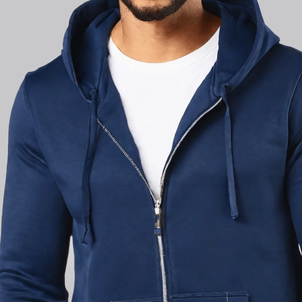Coastal Breeze Men's Blue Zipper Hoodie-S