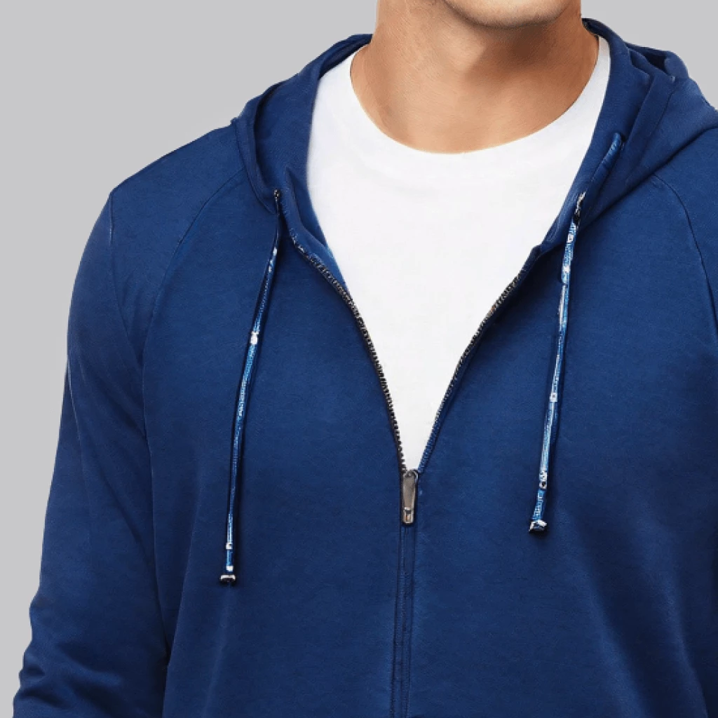 Coastal Breeze Men's Blue Zipper Hoodie-S