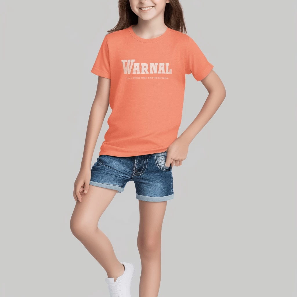 Citrus Bloom Girls' Orange Printed T-Shirt